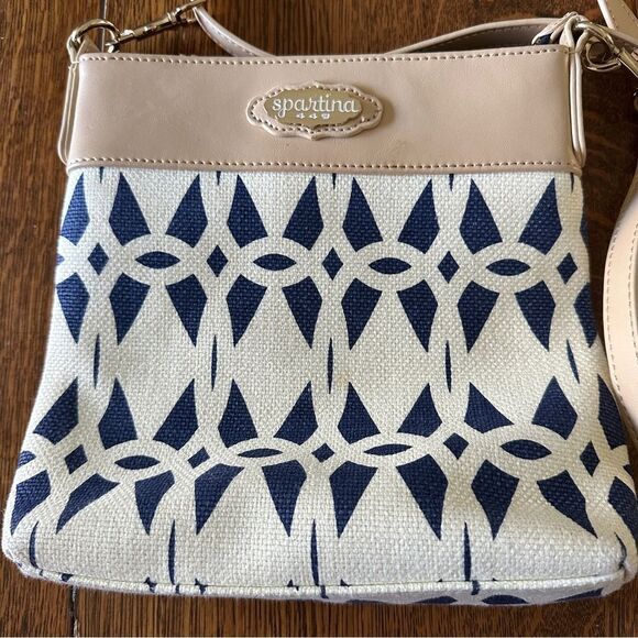 Spartina 449 Blue and Cream Crossbody Bag - Picture 2 of 10